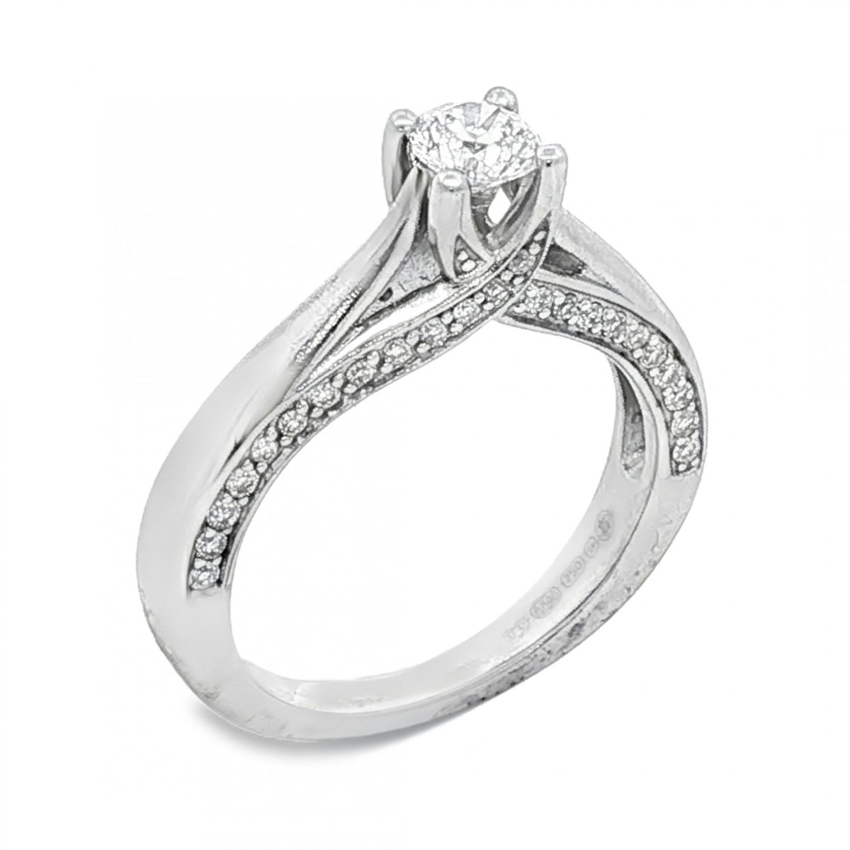 18ct White Gold Diamond Engagement Ring - Size J½ - 1.00ct
