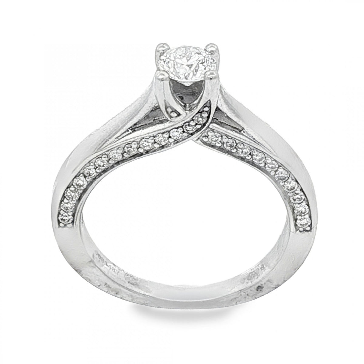 18ct White Gold Diamond Engagement Ring - Size J½ - 1.00ct