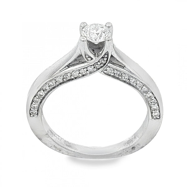 18ct White Gold Diamond Engagement Ring - Size J½ - 1.00ct
