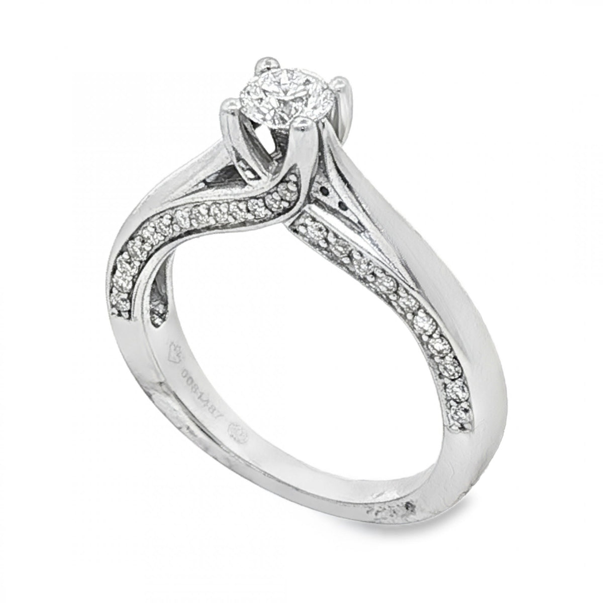 18ct White Gold Diamond Engagement Ring - Size J½ - 1.00ct