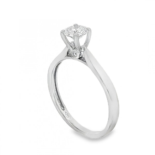 18ct White Gold Diamond Engagement Ring - Size M - 0.46ct