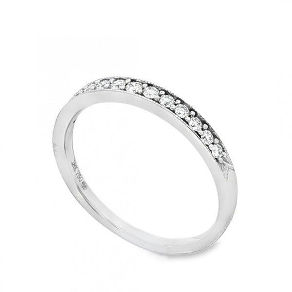 18ct White Gold Diamond Half-Eternity Ring - Size S½ - 0.19ct
