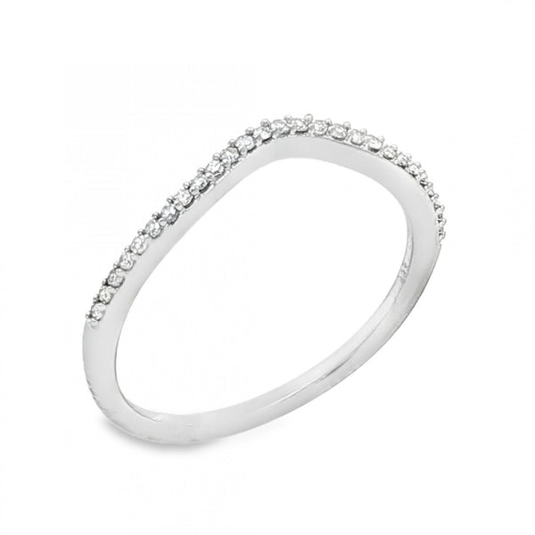 9ct White Gold Diamond Enhancer Ring - Size M½ - 0.10ct