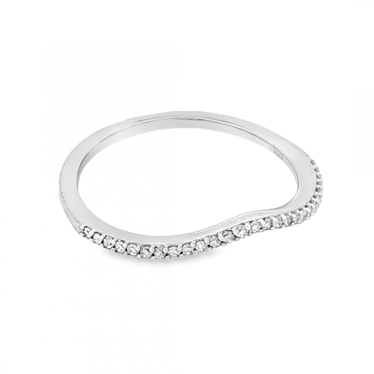 9ct White Gold Diamond Enhancer Ring - Size M½ - 0.10ct