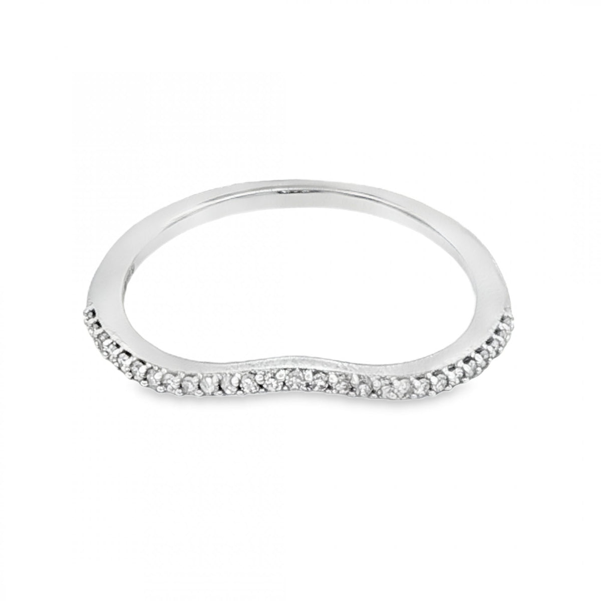 9ct White Gold Diamond Enhancer Ring - Size M½ - 0.10ct