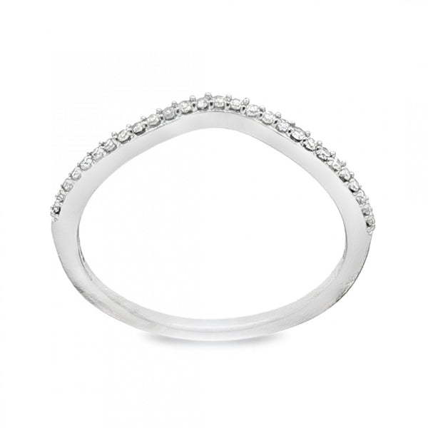 9ct White Gold Diamond Enhancer Ring - Size M½ - 0.10ct