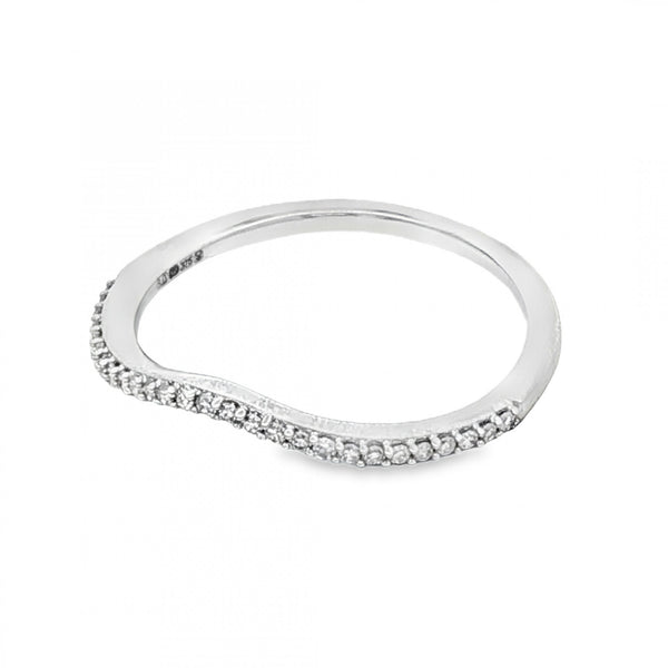 9ct White Gold Diamond Enhancer Ring - Size M½ - 0.10ct