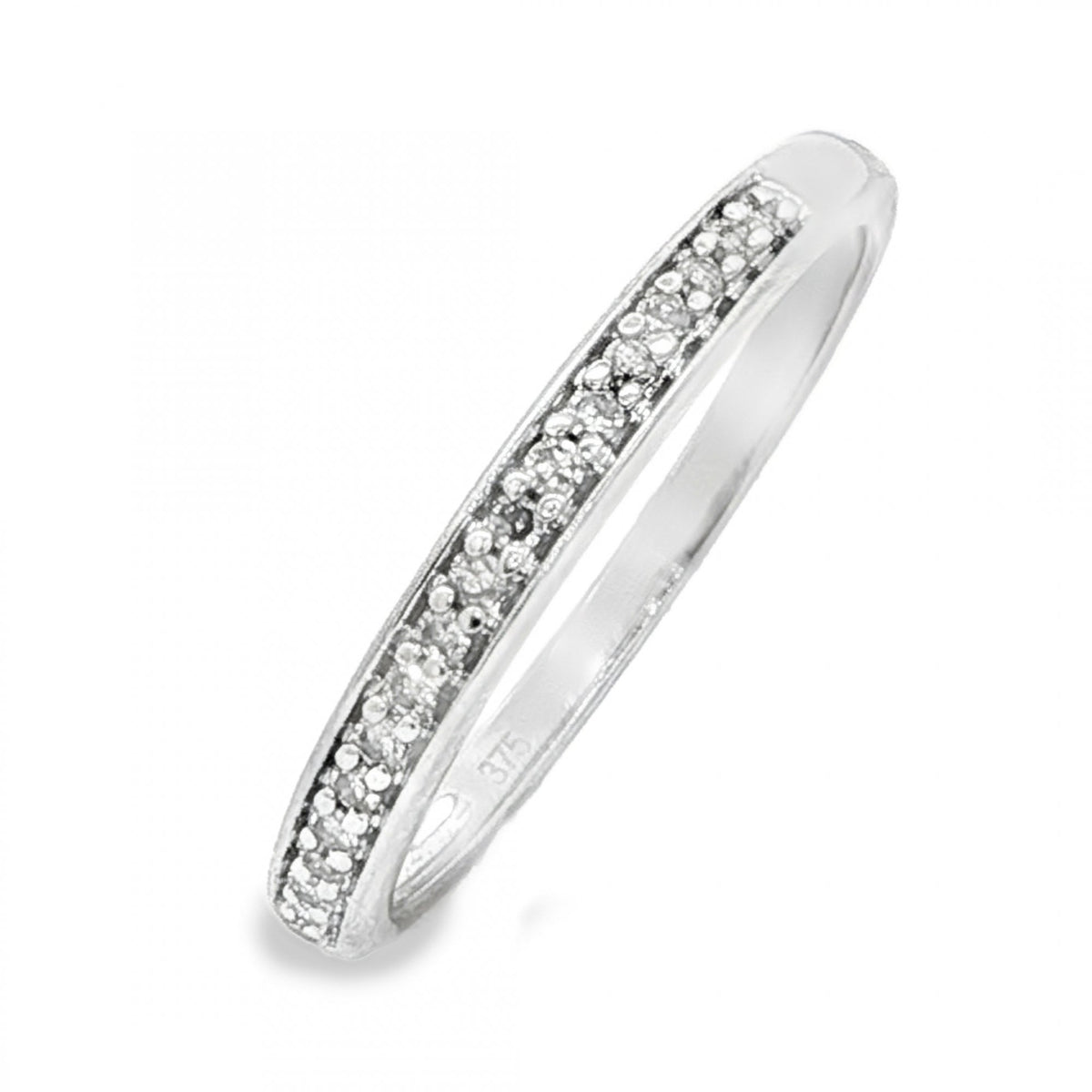 9ct White Gold Diamond Half-Eternity Ring - Size L½ - 0.10ct