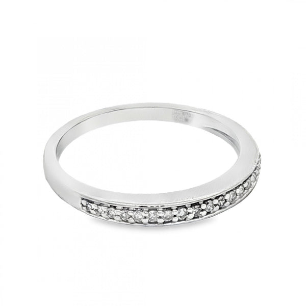 9ct White Gold Diamond Half-Eternity Ring - Size L½ - 0.10ct