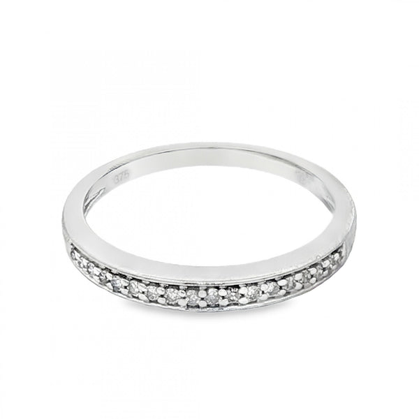 9ct White Gold Diamond Half-Eternity Ring - Size L½ - 0.10ct