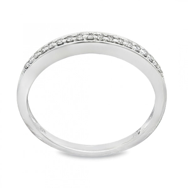 9ct White Gold Diamond Half-Eternity Ring - Size L½ - 0.10ct