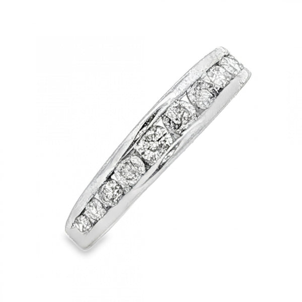9ct White Gold Diamond Half-Eternity Ring - Size I½ - 0.50ct