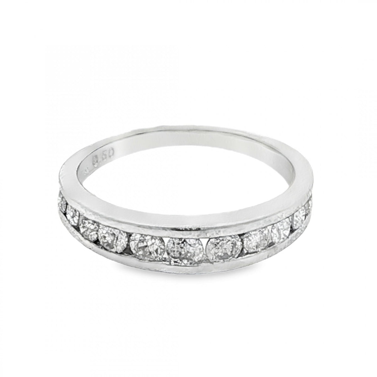 9ct White Gold Diamond Half-Eternity Ring - Size I½ - 0.50ct