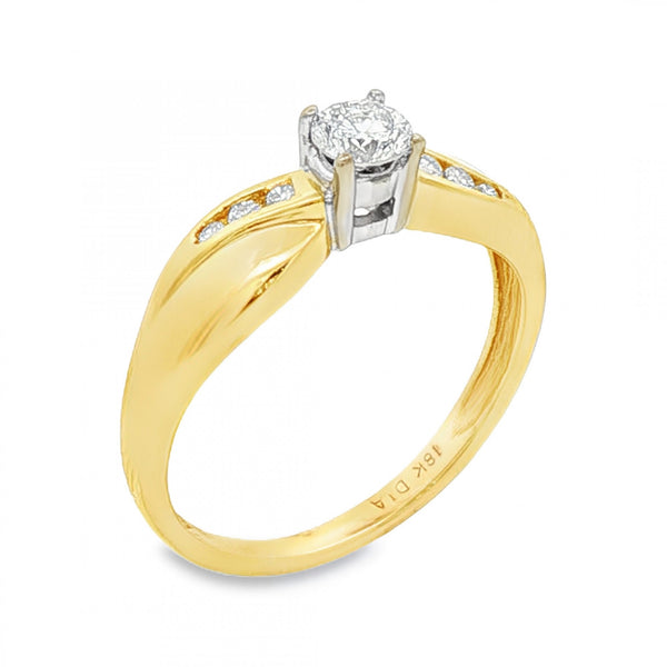 18ct Yellow Gold Diamond Engagement Ring - Size N - 0.35ct