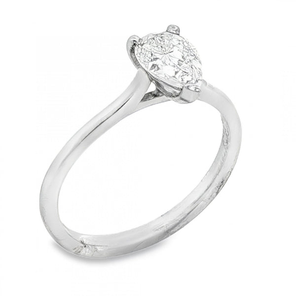 950 Platinum Pear Cut Diamond Engagement Ring - Size L½ - 0.85ct