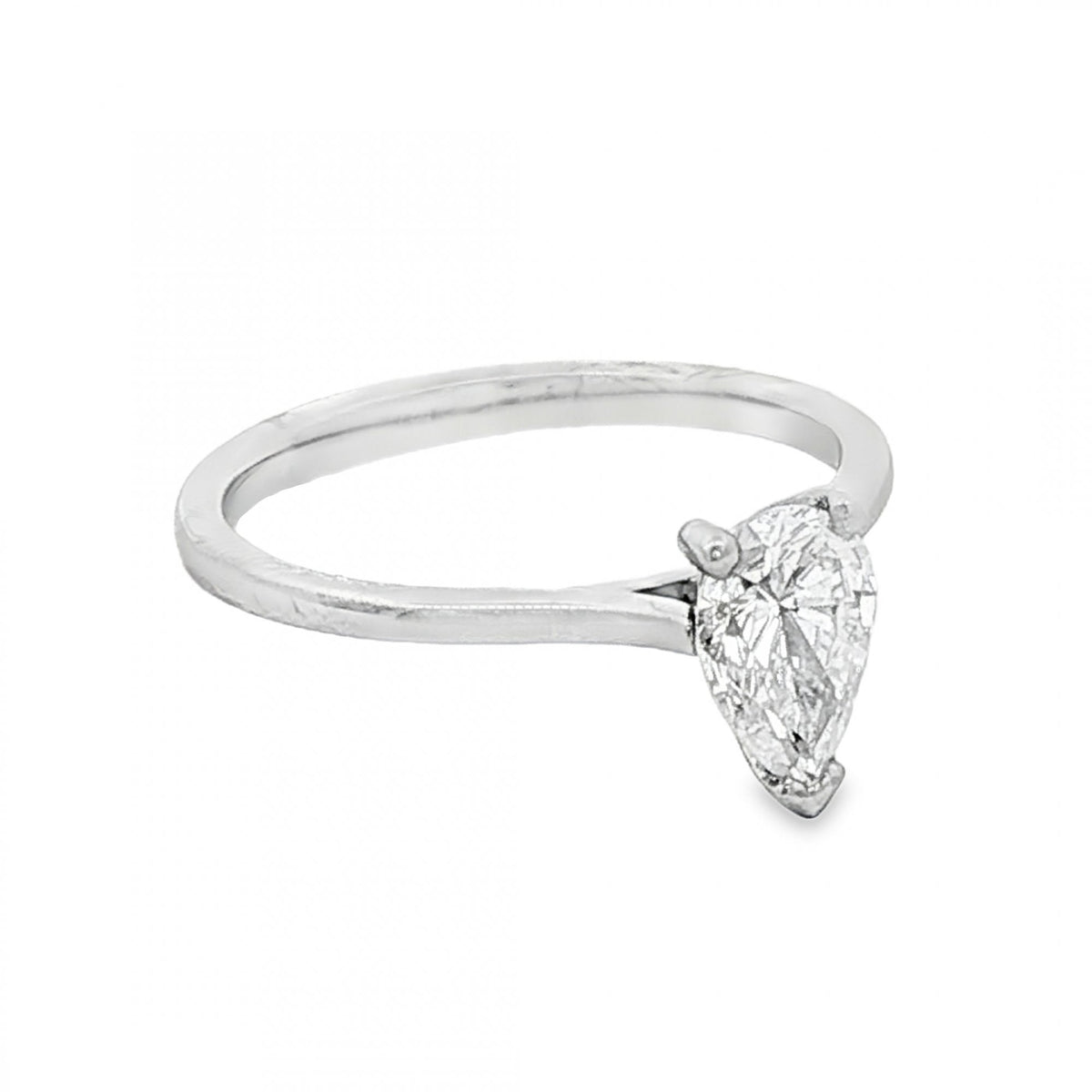 950 Platinum Pear Cut Diamond Engagement Ring - Size L½ - 0.85ct