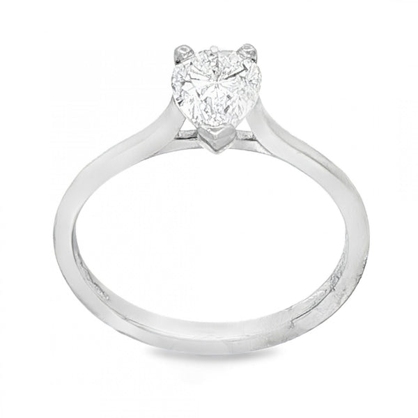 950 Platinum Pear Cut Diamond Engagement Ring - Size L½ - 0.85ct