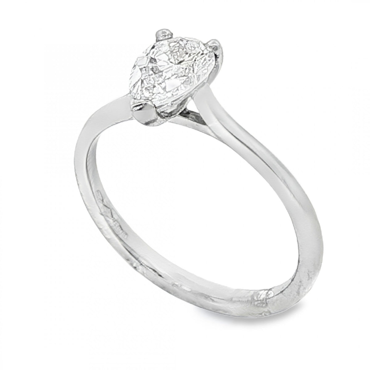 950 Platinum Pear Cut Diamond Engagement Ring - Size L½ - 0.85ct