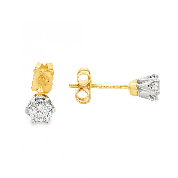 9ct Yellow Gold Diamond Stud Earrings - 5x5mm - 0.55ct
