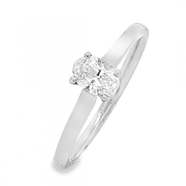 950 Platinum Diamond Engagement Ring - Size N - 0.35ct