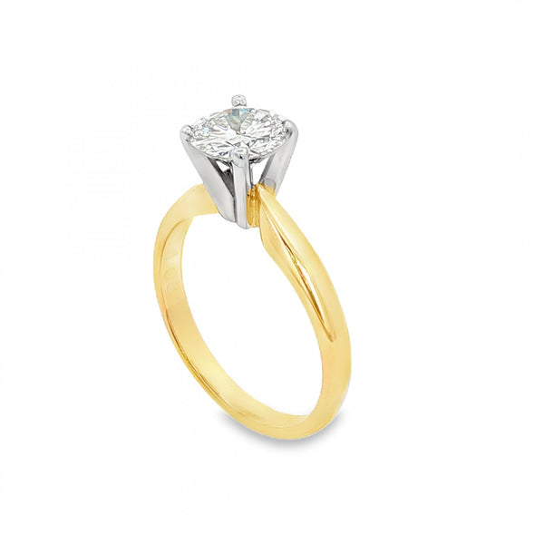 18ct Yellow Gold Diamond Engagement Ring - Size K - 1.08ct