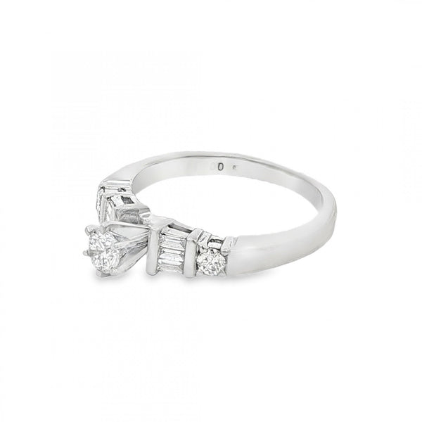 950 Platinum Diamond Engagement Ring - Size L - 0.57ct
