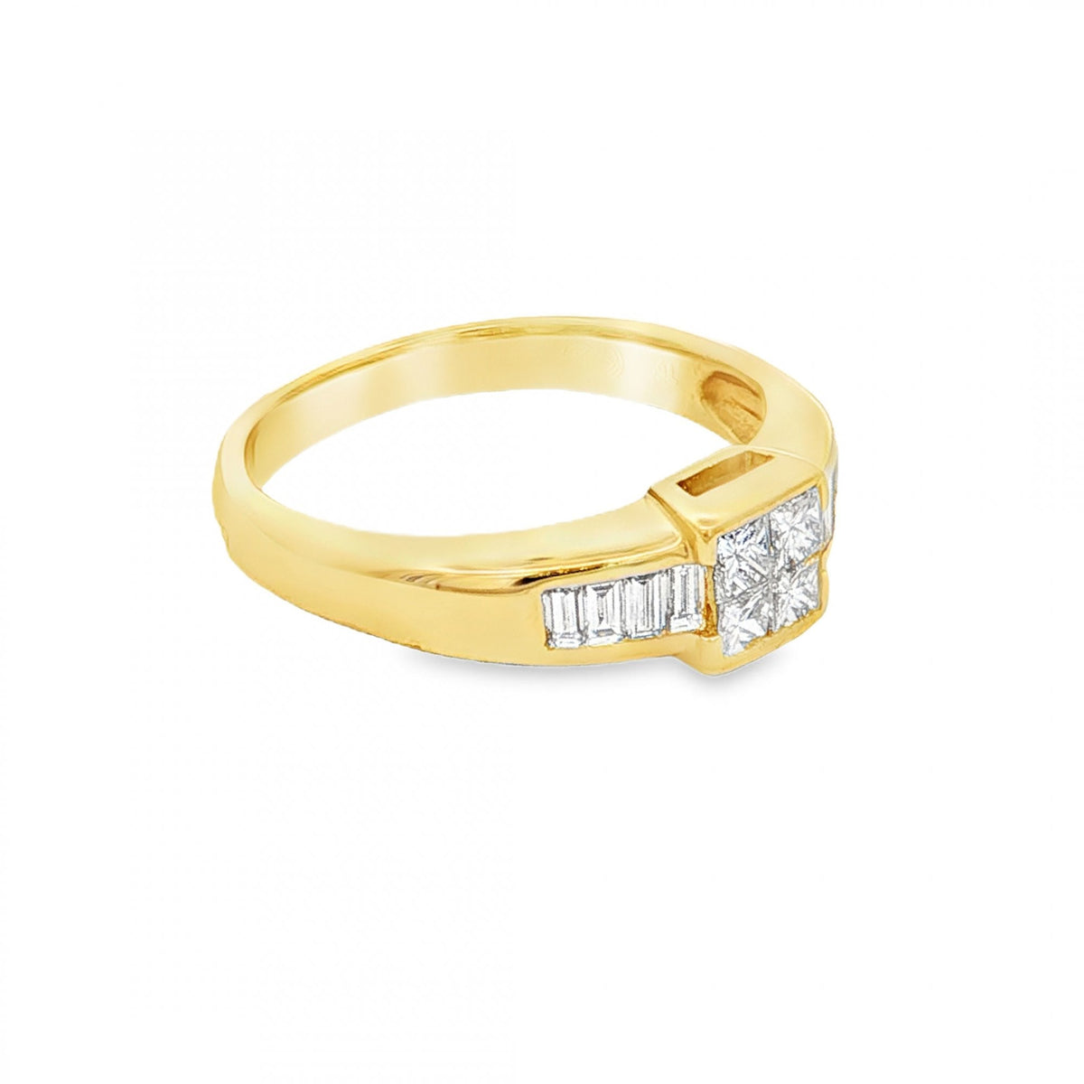 18ct Yellow Gold Pressure-Set Diamond Engagement Ring - 0.56ct