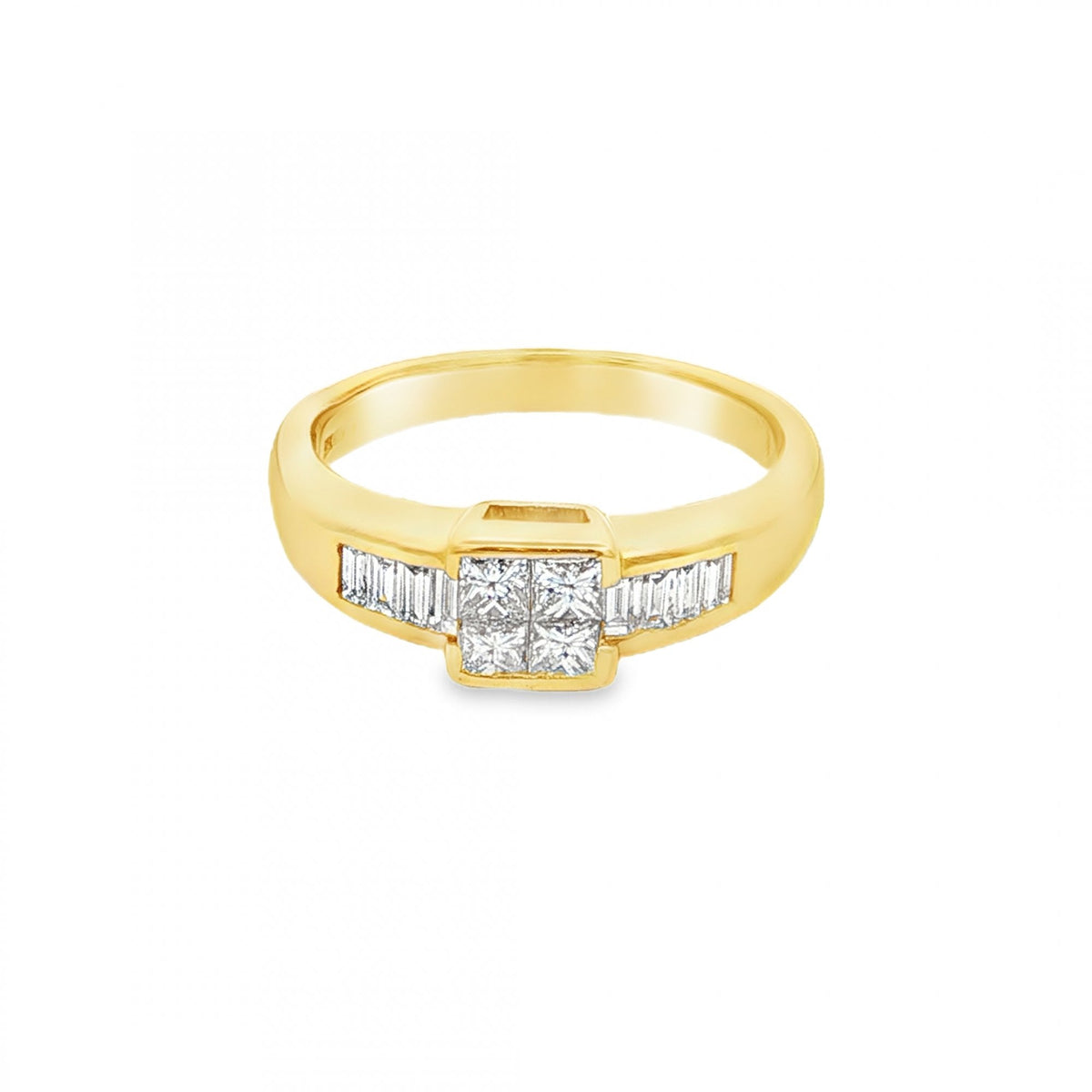 18ct Yellow Gold Pressure-Set Diamond Engagement Ring - 0.56ct
