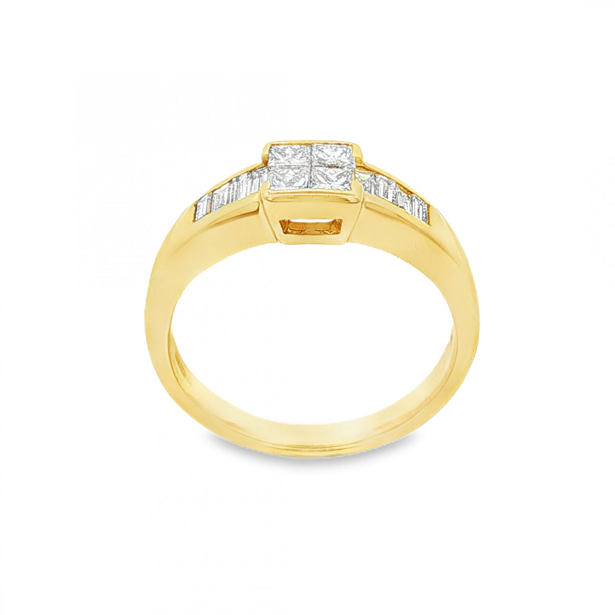 18ct Yellow Gold Pressure-Set Diamond Engagement Ring - 0.56ct