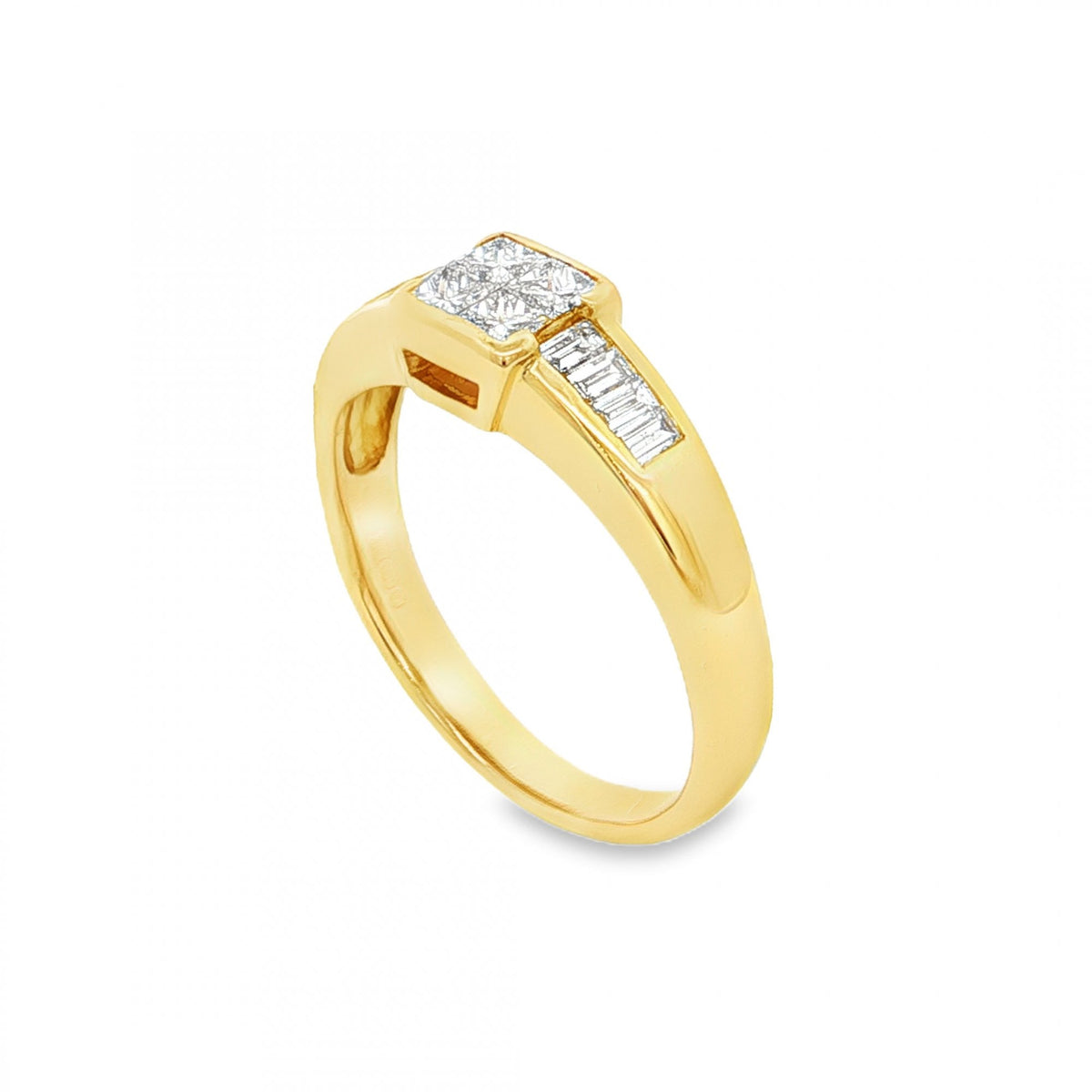 18ct Yellow Gold Pressure-Set Diamond Engagement Ring - 0.56ct