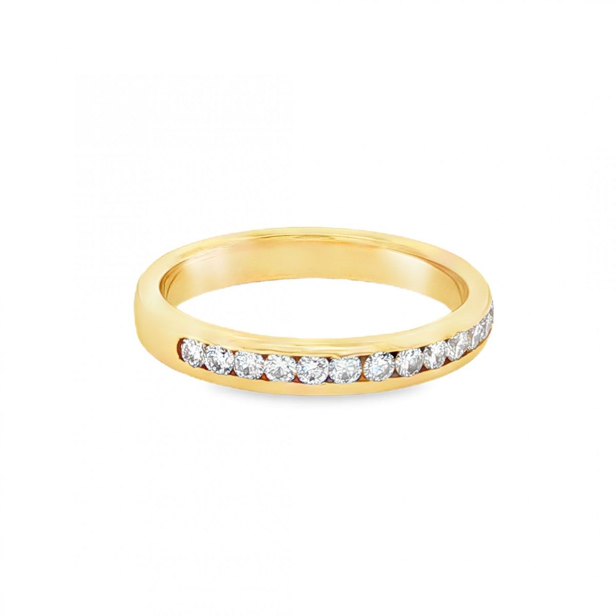 18ct Yellow Gold Diamond Half-Eternity Ring - Size J - 0.27ct