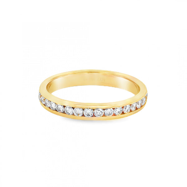 18ct Yellow Gold Diamond Half-Eternity Ring - Size J - 0.27ct