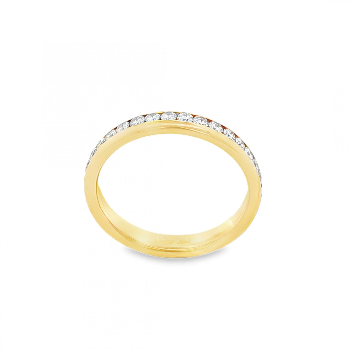 18ct Yellow Gold Diamond Half-Eternity Ring - Size J - 0.27ct
