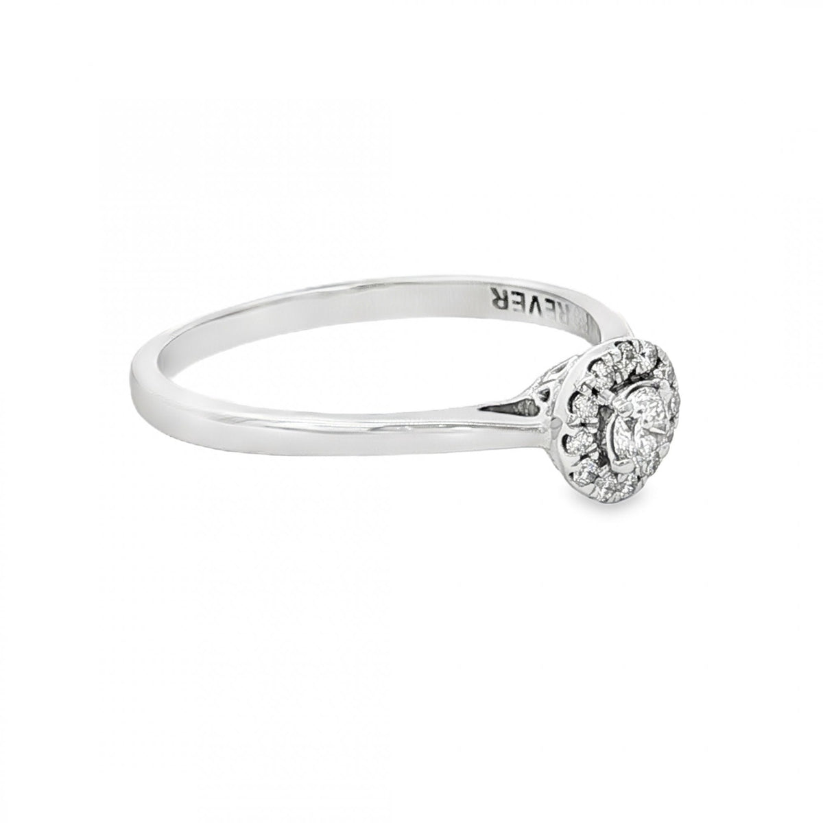 18ct White Gold Diamond Cluster Ring - Size R½ - 0.25ct