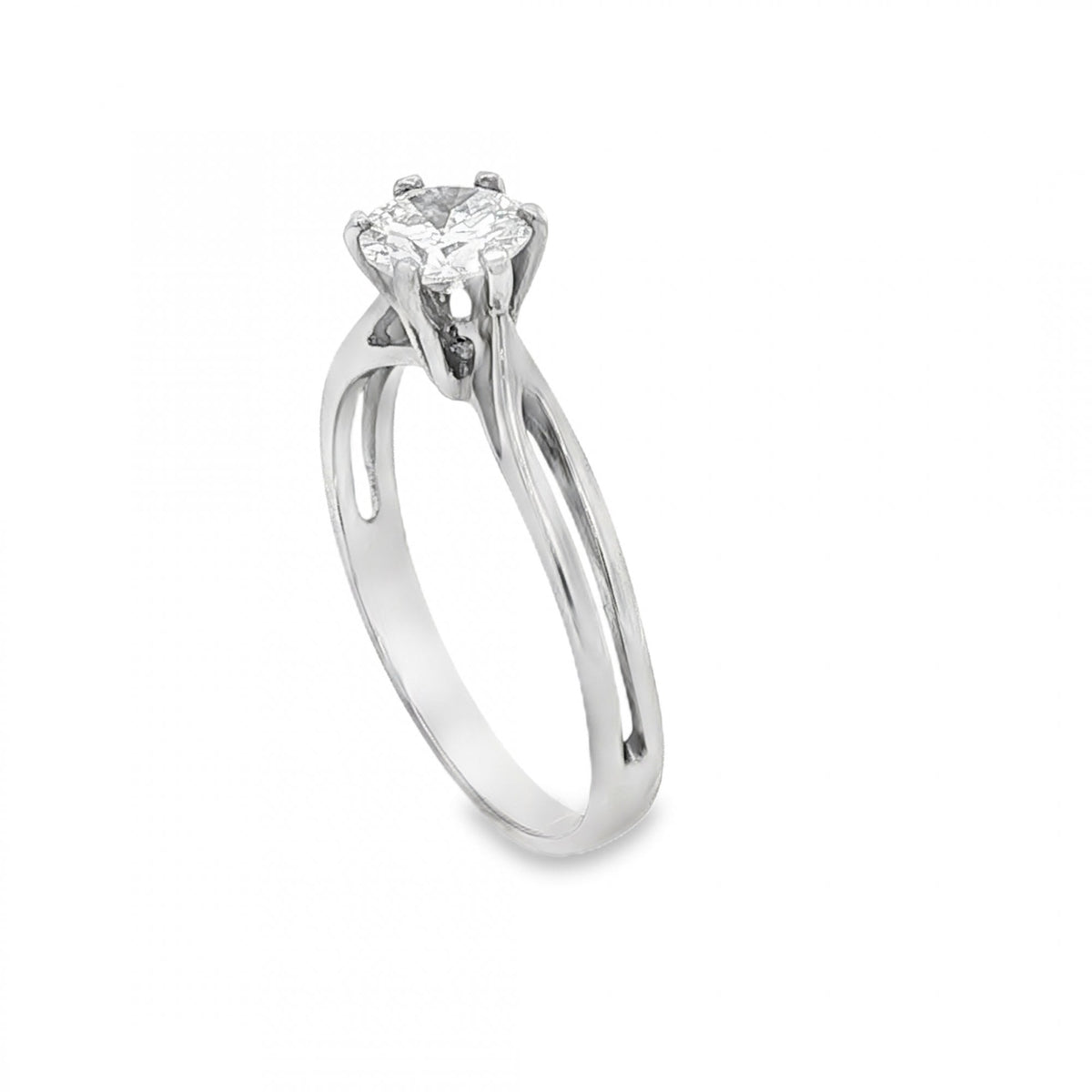 18ct White Gold Diamond Engagement Ring - Size N½ - 0.64ct