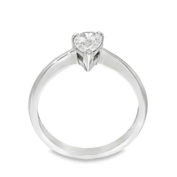 18ct White Gold Pear Diamond Engagement Ring - Size L - 0.51ct