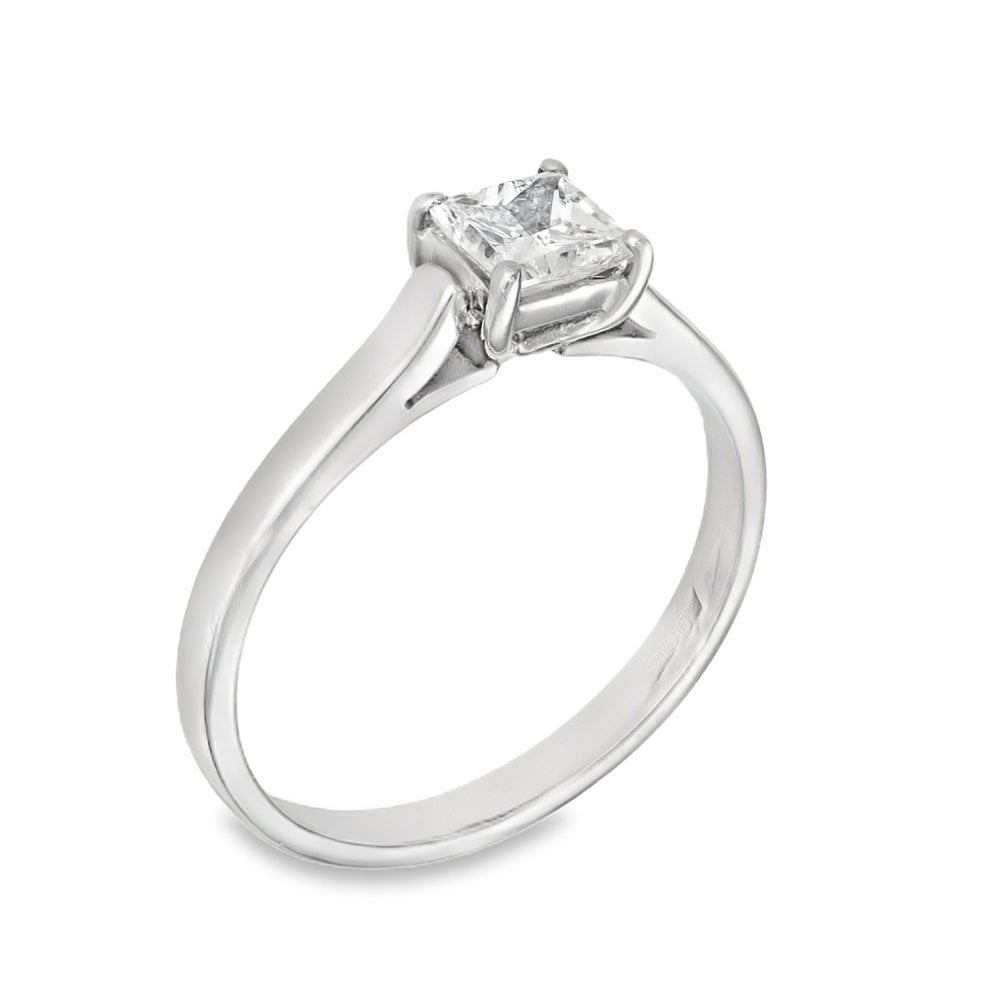 950 Platinum Princess Diamond Engagement Ring - Size J½ - 0.42ct