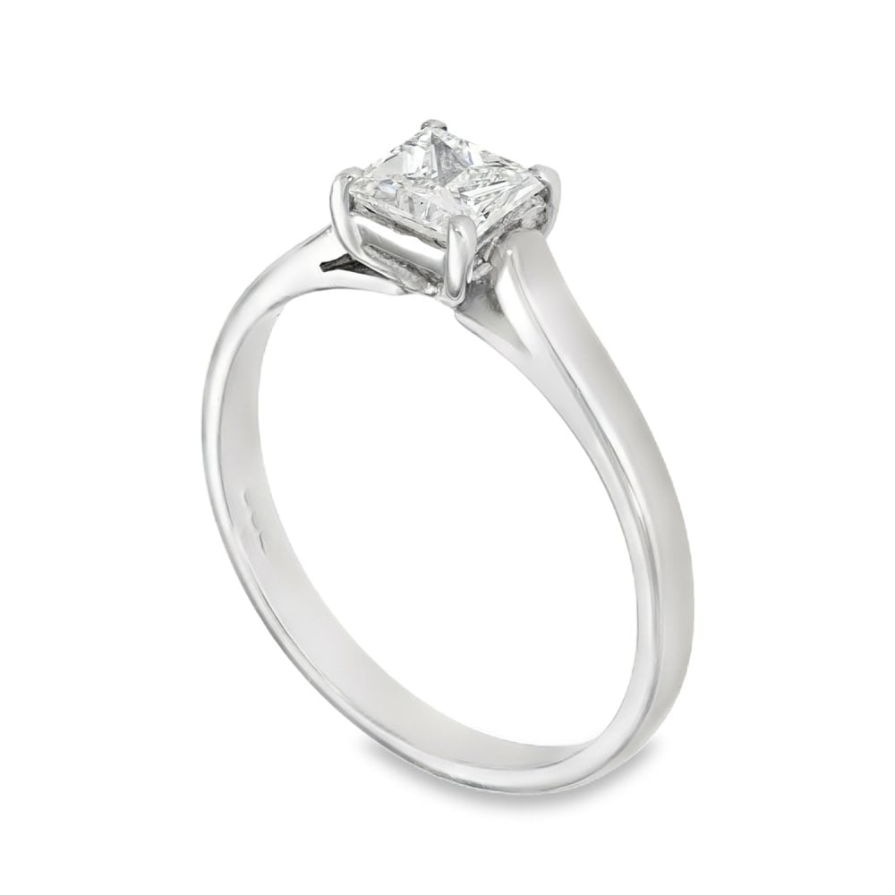 950 Platinum Princess Diamond Engagement Ring - Size J½ - 0.42ct
