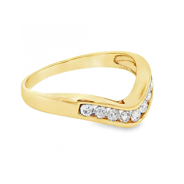 9ct Yellow Gold Diamond Enhancer Ring - Size K½ - 0.25ct