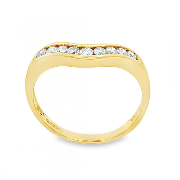 9ct Yellow Gold Diamond Enhancer Ring - Size K½ - 0.25ct