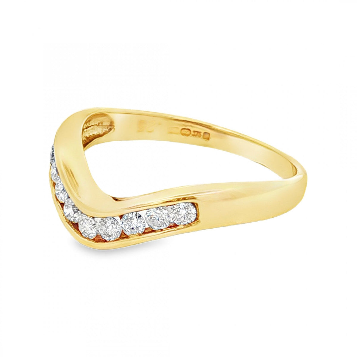 9ct Yellow Gold Diamond Enhancer Ring - Size K½ - 0.25ct