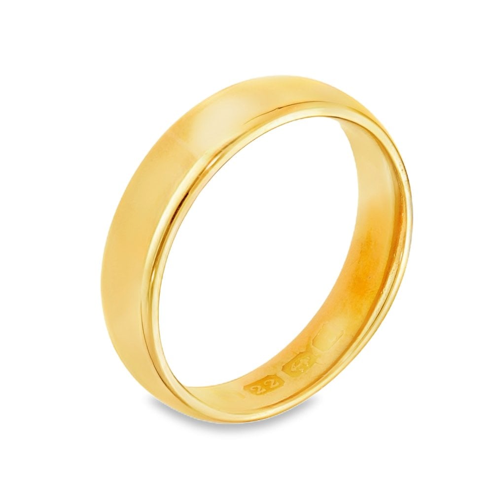 22ct Yellow Gold Court Wedding Band - Size N½ - 4.5mm