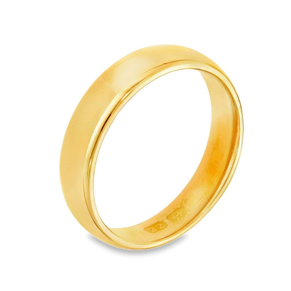 22ct Yellow Gold Court Wedding Band - Size N½ - 4.5mm