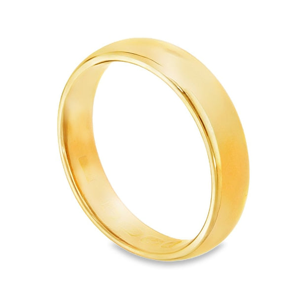 22ct Yellow Gold Court Wedding Band - Size N½ - 4.5mm