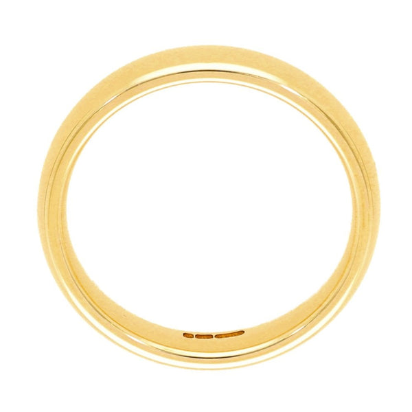 9ct Yellow Gold Plain Court Wedding Band - Size L - 4mm