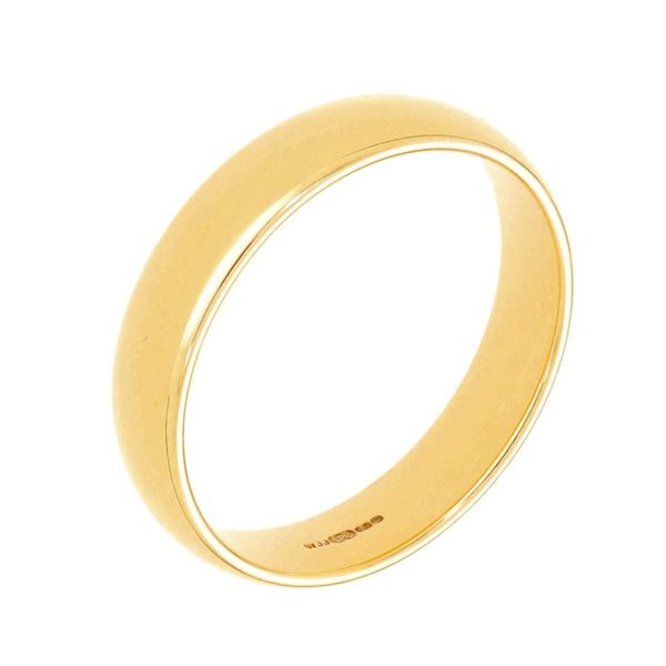 9ct Yellow Gold Court Wedding Band - Size L½ - 4mm
