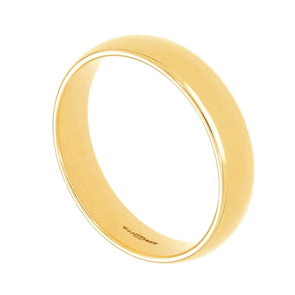 9ct Yellow Gold Court Wedding Band - Size L½ - 4mm