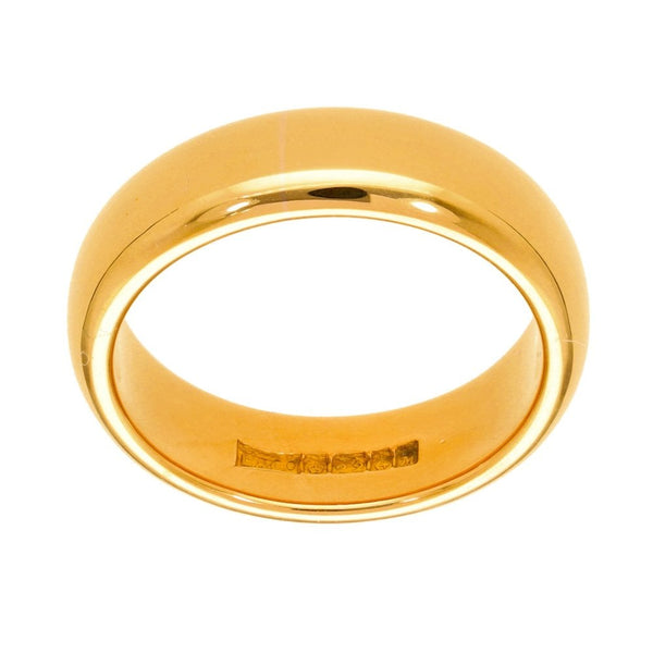 22ct Yellow Gold Plain D-Shape Wedding Band - Size R½ - 6mm