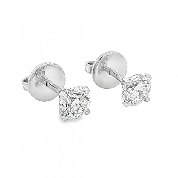 18ct White Gold Diamond Stud Earrings - 5x5mm - 0.97ct