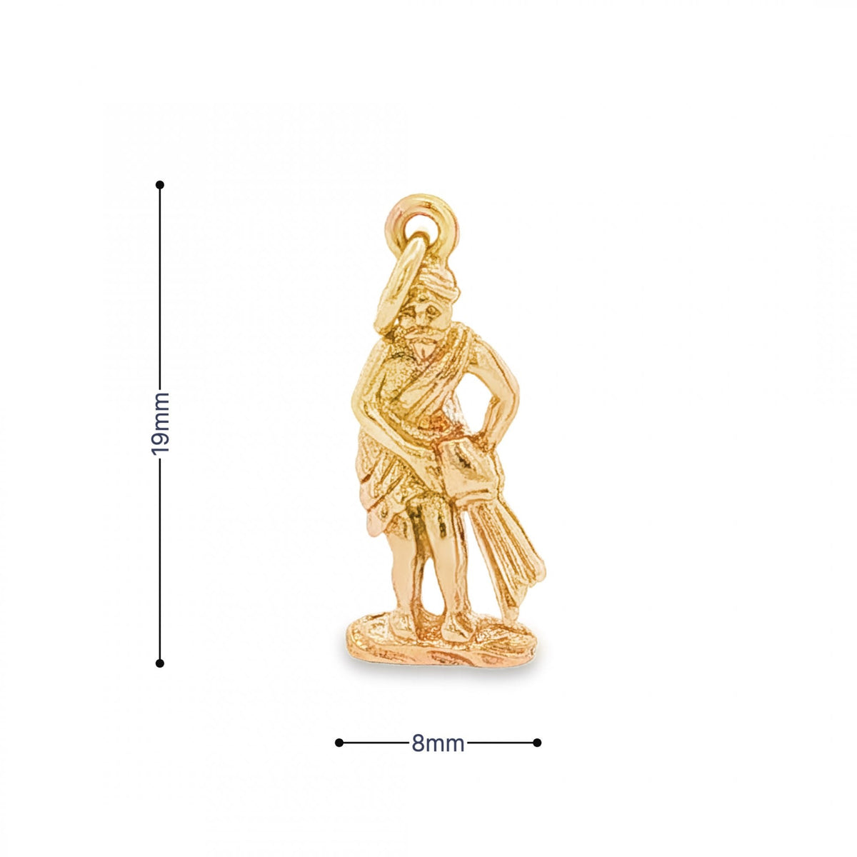 9ct Yellow Gold Piper Charm - 19x8x3mm - 1.6g